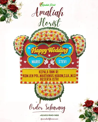 Karangan Papan Bunga Pernikahan di Kemanggungan